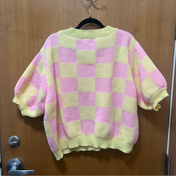 Bibi Modern Day Check Sweater in Yellow - Picture 8 of 9